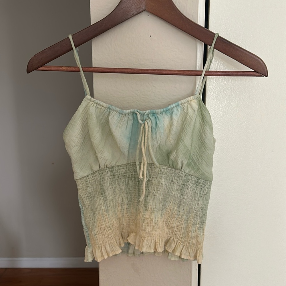Zara Yellow Green Watercolor Tank